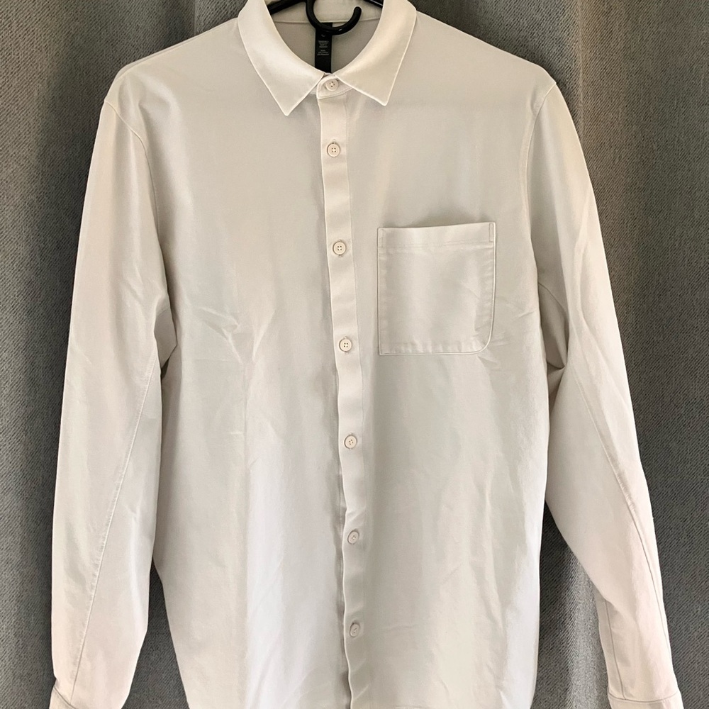 Lululemon Live In Practice White Button Down Shirt Size M